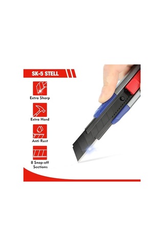 Wp212022 18 Mm Ağır Hizmet Alüminyum Kasa Maket Bıçağı + 10 Adet Yedek Bıçak