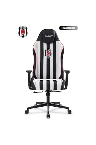 Fanchair X Beşiktaş Çubuklu Lisanslı Oyuncu Koltuğu-34 Siyah
