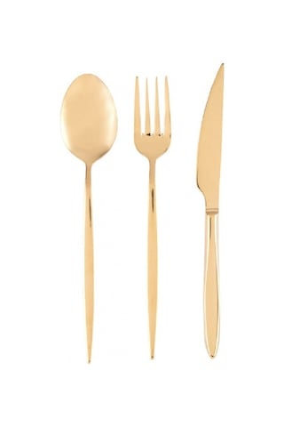 Emsan Ay Işığı 18 Parça Parlak Gold Çatal Kaşık Bıçak Seti Gümüş