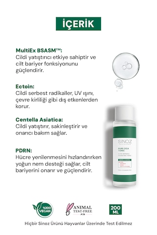 Sinoz Pure Cica Onarıcı Ve Nemlendirici Tonik 200 Ml