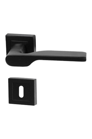 Aragon Siyah Kare Rozetli Kapı Kolu 7'li Set 3+1 Daire