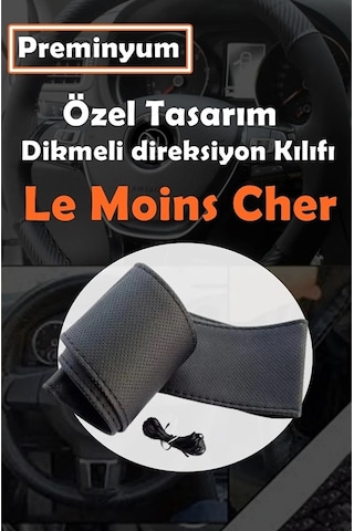 Renault Megane 4 Oto Direksiyon Kılıfı Siyah Dikiş Estetik Görünüm