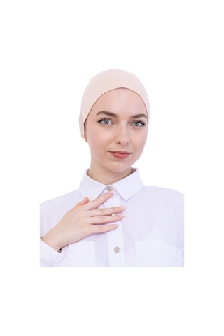 Modish Group Pratik Bone Pamuklu Tesettür İç Bone, Başörtüsü İçin Hazır Viskon Şapka, Namaz Günlük Kullanım İçin Bej