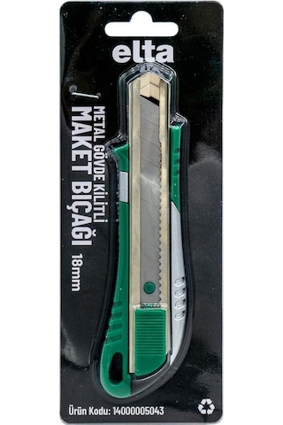 Elta Metal Gövde Kilitli Geniş Maket Bıçağı 18 Mm