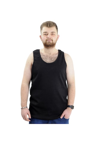 Mode Xl Büyük Beden Erkek Kolsuz Atlet 6341 Antramelanj Antrasit Melanj