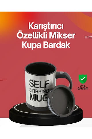 Kendi Kendini Karıştıran Termos Kupa Güçlü Motor Ve Çift Katmanlı Isı Koruma Rekli