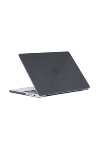Apple Uyumlu MacBook Pro 14.2 2023 A2779 Zore Msoft Carbon Fiber Tasarımlı Kapak Siyah
