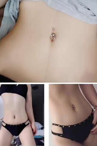 Chavin Çelik 8 Mm Halka Top Göbek Piercing Ev24by Gri