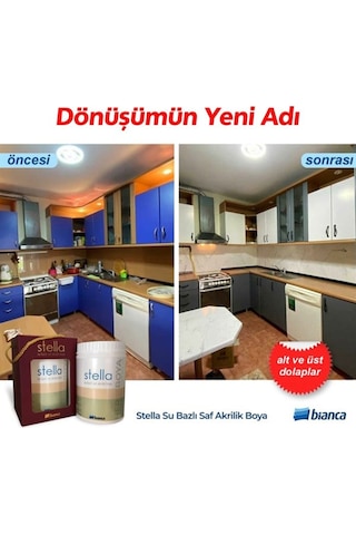 Stella Su Bazlı Saf Akrilik Boya Tüm Renkler 0,5lt Her Yeri Boyar Diğer