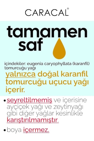 Caracal Doğal Karanfil Yağı 10ml %100 Saf Katkısız Karanfil Uçucu Yağı 10 ML