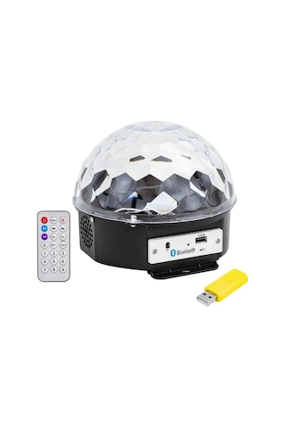 Usb-bluetooth Destekli Kumandalı Hoparlörlü Yarım Dünya Küre Disko Topu Bx40