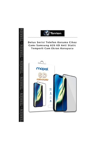 Delux Serisi Telefon Koruma Cihaz Camı Samsung Uyumlu A26 6d Anti Static Temperli Cam Ekran Koruyucu