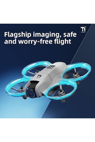 Gri T1 Hd Kameralı 360 Dönüşlü Taşınabilir Kompakt Drone-1689