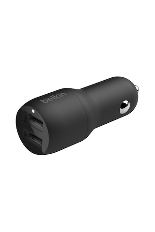 Belkin 24W Hızlı Araç Şarj Cihazı - 2 Port USB - Siyah