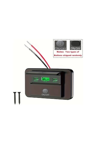 Honeybeeshop 1 Paket-g Üç Portlu Usb Araba Hızlı Şarj Soketi Qc3 0 Pd3 0 Hızlı Şarj Arayüzü Araba Şarj Cihazı Duvara Monte Usb Tip C Anahtarı Araçlar İçin Uygun