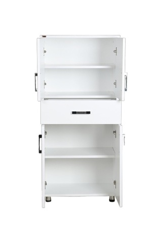 Çok Amaçlı Dolap Hard Parlak Beyaz Suntalem 4raf 1çekmece Kutu Sevk 130 El Yapım Beyaz