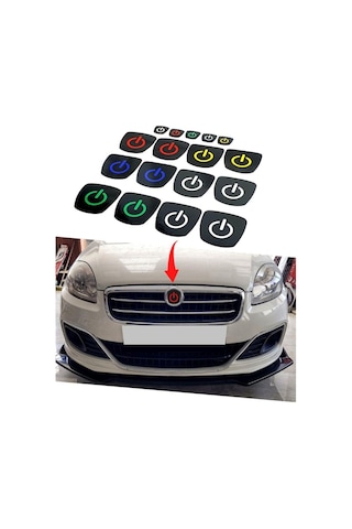 Fiat Linea Logo Içi Power Buton Sticker 3 Lü Set