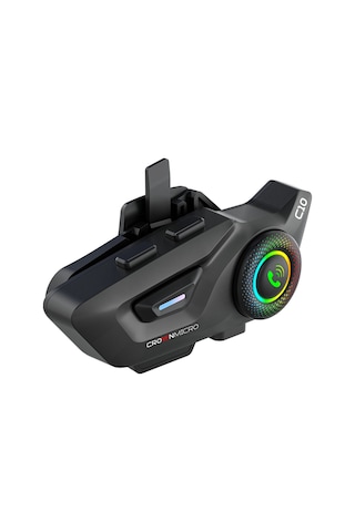 Crown C10 Motosiklet Kask Bluetooth Kulaklık Seti - Mobil Uygulama Destekli - İntercom / İnterkom -