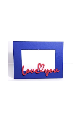 Love You Yazılı Modern Dekoratif Fotoğraf Çerçevesi - Sevgiliye Özel Tasarım Masa Üstü Çerçeve