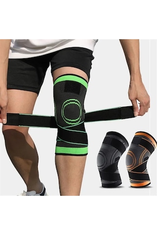 Jl Erkekler Kadınlar Spor Diz Desteği Sıkıştırma Kolları Eklem Siyah - Yeşil