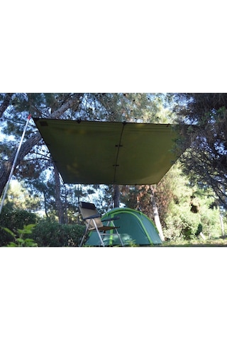 Bushlove Bushcraft Tarp Tente 3m 3m Haki Araç Yan Tente Gölgelik Haki