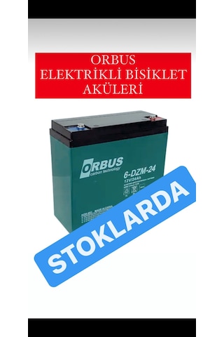 Orbus 12 V 24 Ah 6dzm-24 Dik Jel Akü. Yeni Tarihli Taze