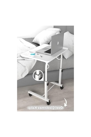 Eğim Yükseklik Ayarlı Laptop Sehpası, Tekerlekli Ve Kullanışlı 120x60