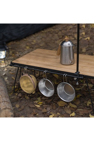 Gajeena Alüminyum Çelik Manyetik Çubuk, Çadır Masası Aksesuarı, Katlanabilir Taşınabilir, Bardak/ Kase Asma, Su Drenajı İçin Dış Mekan Kullanıma Uygun Siyah