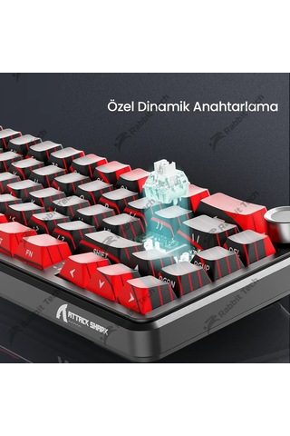 Black Gradiant Rgb Kablosuz Hotswap Mekanik Gaming Klavye Oyuncu Klavye
