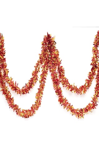 Kırmızı Altın Renk 4 Cm Genişlik Garland Çift Renk Sim Süs 180 Cm 5492 Diğer
