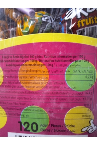 Akaş Fruity Lollıpop Karışık Meyve Aromalı Topitop Şeker 120 Adet