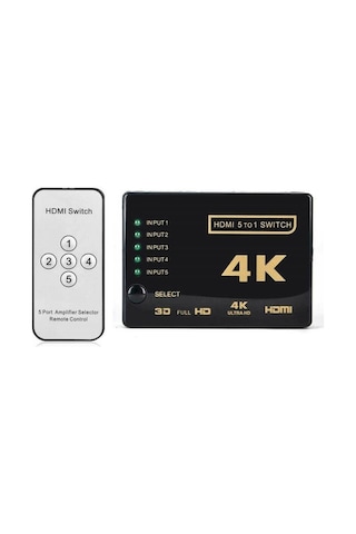 4K Hdmi Çoklayıcı Çoğaltıcı Switch Splitter 5 Port Kumandalı Ultra