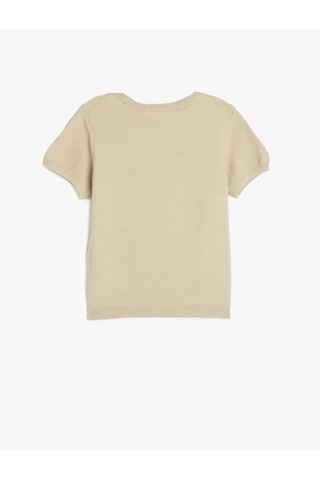 Koton Kısa Kollu Bisiklet Yaka Basic Triko Kazak Bej 5skb90006tt Ekru