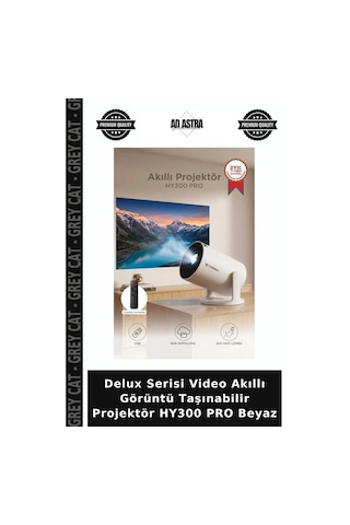 Delux Serisi Video Akıllı Görüntü Taşınabilir Projektör Hy300 Pro Beyaz