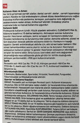 Paa Tıbbi Cihaz Ve Endoskop Dezenfektanı 5 Lt