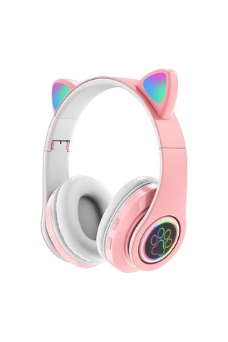Fortunelane Siyah B39 Kedi Kulaklıklı Bluetooth Kulaklık, Led Işıklı, Kablosuz, Şık Tasarım, Yüksek Kalite Materyal