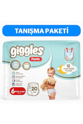 Giggles Pants Külotlu Bebek Bezi 6 Numara Xlarge 20 Adet