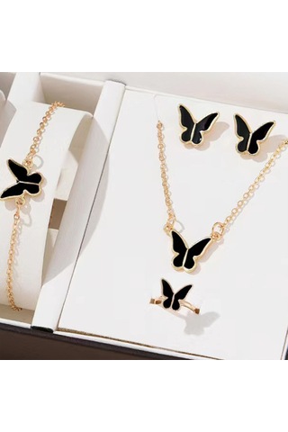 Butterfly Takı Kadınlar İçin Hediye Setler Charm Bilezik Alaşım Takı Kiti Kadınlar Günü Anneler Günü Hediyesi Çok Renkli