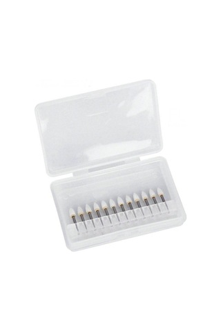 12 Adet/kutu Diş Alev Beyaz Taş Parlatma Fg Burs Aşınma Noktası Bur Fit Yüksek Hızlı El Aleti 1.6mm Fl2