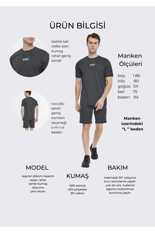 Bella Dossi Erkek Şortlu Takim Sleep Antrasit