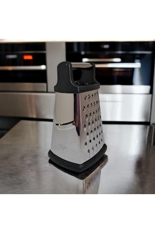 Lüx Saplı 4 Köşe Rende 20 Cm Kutu Rende 3 Fonksiyonlu Kule Rende Peynir Sebze Patates Rende