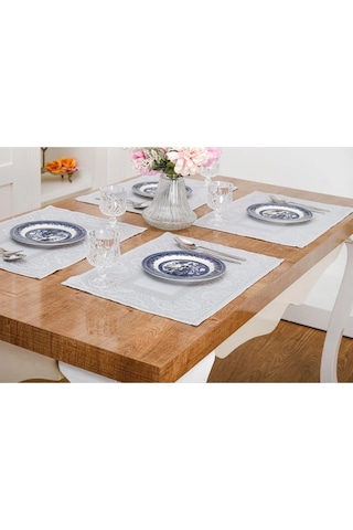 Roma Jakar Polyester Kumaş Bej Amerikan Servis 34 X 46 Cm Gri 4 Ad. 1383 Bej