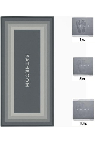 Sihirli Süper Su Emici Kaymaz Tabanlı Uzun Paspas 40 120 Cm 5361 Çok Renkli