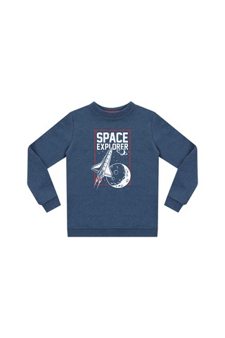 Denokids Uzay Kaşifi Erkek Çocuk İndigo Sweatshirt Renkli