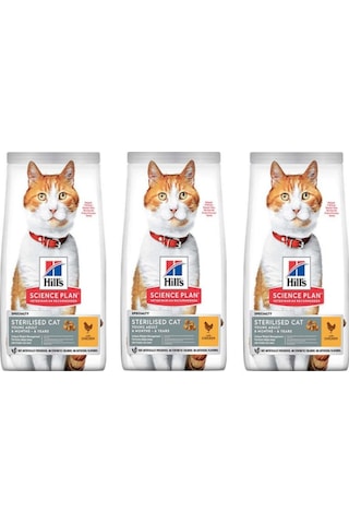 Hill's Sterilised Tavuklu Kısırlaştırılmış Yetişkin Kedi Maması 3 x 1500 G