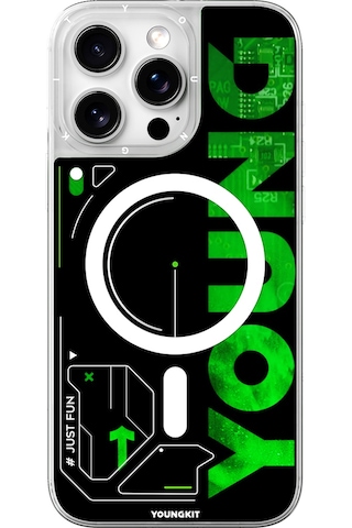 Apple Uyumlu iPhone 16 Pro Max Kılıf Magsafe Şarj Özellikli Airbagli Youngkit Future Streamer Serisi Kapak Yeşil