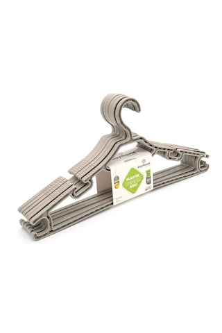 6'lı Kristal Desenli Askı Seti Şık Gri, Beyaz Ve Kahve Renk , Dayanıklı Kıyafet Askıları Kahverengi