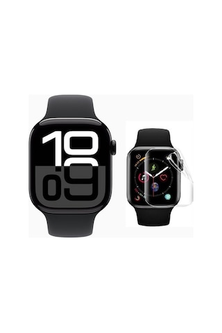 iOS Uyumlu Watch 10 46mm 2 Adet Şeffaf Ultra Koruyucu Nano Jela
