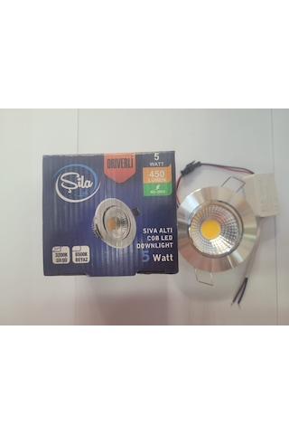 Şila 5w Krom Kasa Günışığı 3200k Cob Led Spot Trafolu 2 Li Paket