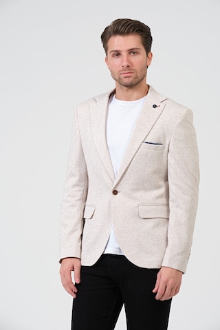 Bonesti Erkek Slim Fit Blazer Ceket Krem Kahve Benekli